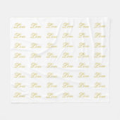 Chic Goud Schrift Witte Liefde Trouw Calligrafie Fleece Deken (Voorkant (Horizontaal))