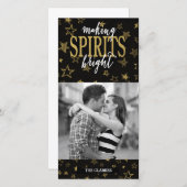 CHIC GOUD | STERREN MET KERSTGEEST FEESTDAGENKAART (Voorkant / Achterkant)