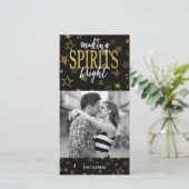 CHIC GOUD | STERREN MET KERSTGEEST FEESTDAGENKAART (Staand voorkant)