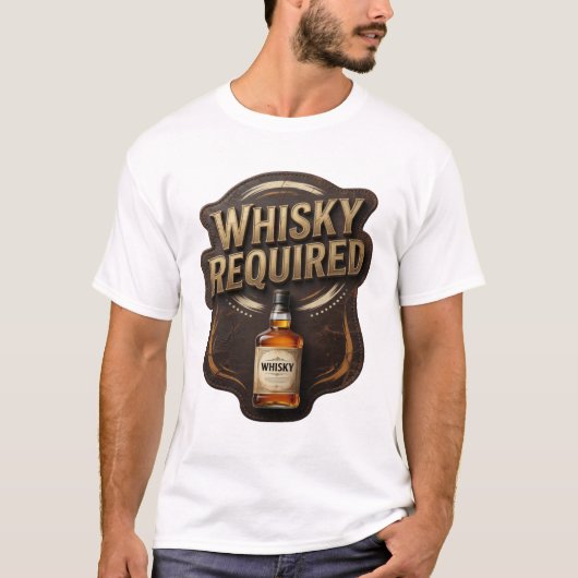 Chic Goud WHISKY VERPLICHT Quote T-shirt (Voorkant)