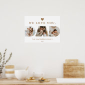 Chic Goud Wit Aangepast Drie Vader Script Foto's Poster (Keuken)