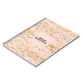 Chic Goud Wit Roze Confetti Notitieboek (Linkerzijde)
