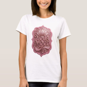 Chic Goud YOGA MOOD Artistiek Motief T-shirt