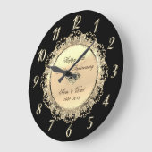 Chic goud zwart diamant 25e trouwdag grote klok (Hoek)