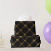 Chic Goud Zwart Luxe Onyx Plaid Patroon
