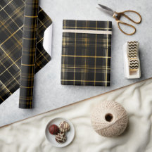 Chic Goud Zwart Luxe Onyx Plaid Patroon