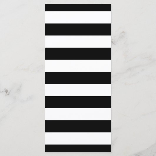 Chic Goud Zwart Wit Strepen Bloemen Bruiloftsmenu Menu (Achterkant)