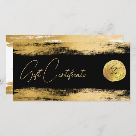 Chic-goudborstelbladfolie | Logo Cadeaubon (Voorkant / Achterkant)