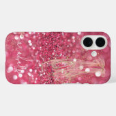 Chic Gouden Ballerina Dansschoenen Roze Glitter Case-Mate iPhone Case (Achterkant (horizontaal))