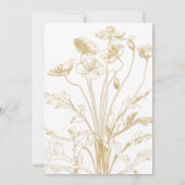 Chic Gouden Bloem Bruiloft Feest Kaart (Achterkant)