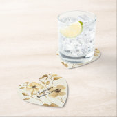 Chic Gouden Bloemen Bruidsuitnodiging Kartonnen Onderzetters (Insitu)