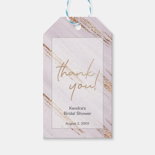 Chic gouden Bruid wordt Name Bruidsuitnodiging Bed Cadeaulabel (Voorkant)