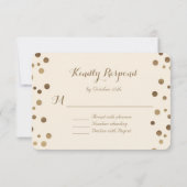 Chic Gouden Confetti Liefde Champagne Trouw RSVP (Achterkant)