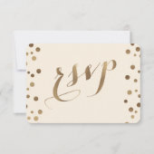 Chic Gouden Confetti Liefde Champagne Trouw RSVP (Voorkant)