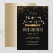 Chic Gouden Confetti Stippen Huwelijk Jubileum Kaart (Voorkant / Achterkant)