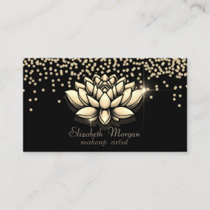 Chic Gouden Diamanten Lotus Zwart Visitekaartje