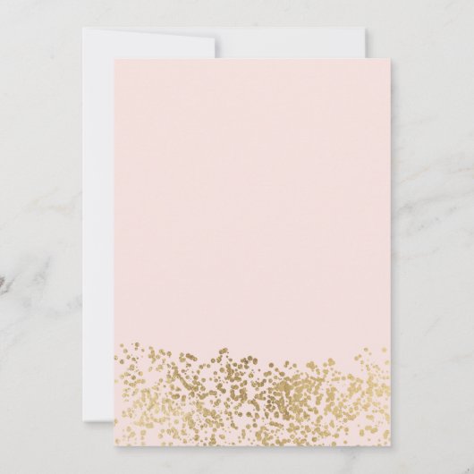 Chic gouden florale confetti blush roze vrijgezell kaart (Achterkant)