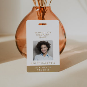 Chic gouden foto kleine onderneming of leraar ID Badge
