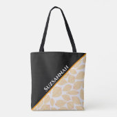 Chic Gouden Geel Bladpatroon op een Diagonaal Tote Bag (Achterkant)
