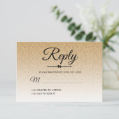 Chic gouden glans ombre Sweet 16 RSVP Kaart (Staand voorkant)