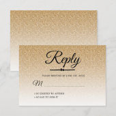 Chic gouden glans ombre Sweet 16 RSVP Kaart (Voorkant / Achterkant)