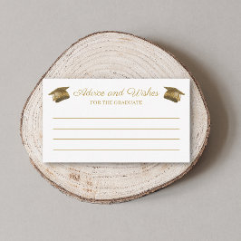 Chic gouden glitter advies & wensen afstudeerfeest notitiekaartje
