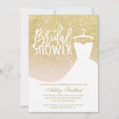 Chic gouden glitter elegante jurk Vrijgezellenfees Kaart (Voorkant)