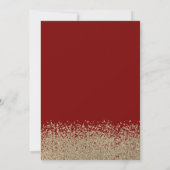 Chic Gouden Glitter Jurk, Tiara Rood Zoet Zeventie Kaart (Achterkant)