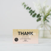 Chic gouden glitter ombre cool logo orde dank u visitekaartje (Staand voorkant)