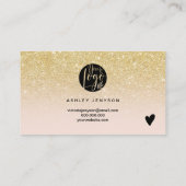 Chic gouden glitter ombre cool logo orde dank u visitekaartje (Achterkant)