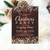 Chic gouden glitter rode corporate kerstfeest kaart