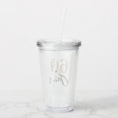 Chic Gouden Glitter Sixty Sassy 60e Verjaardag Acryl Drinkbeker (Achterkant)