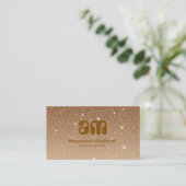 Chic Gouden Glitter Zakelijk Visitekaartje (Staand voorkant)