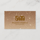 Chic Gouden Glitter Zakelijk Visitekaartje (Voorkant)