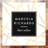 Chic Gouden Haarclips Kapperszaak Raamsticker (Vel 2)