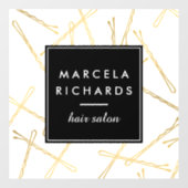 Chic gouden haarspelden kapsalon raamsticker (Vel)