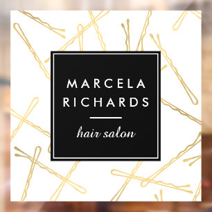 Chic Gouden Haarspelden Kapsalon Raamsticker