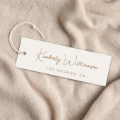 Chic gouden handtekening script crème hangtag mini visitekaartje