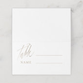Chic Gouden Kalligrafie Trouwtafelnummer Plaatskaartje (Buitenkant ongevouwen)