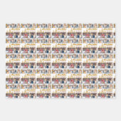 Chic Gouden Kerstboom Familie Fotocollage Inpakpapier Vel (Voorkant 3)