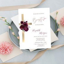 Chic gouden kruis rode rozen doop glitters confett