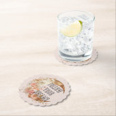 Chic gouden lijst roze roze bloemen bruidsdouche kartonnen onderzetters (Insitu)