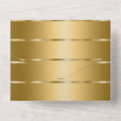 Chic gouden lint bruiloft all in one uitnodiging (Achterkant)