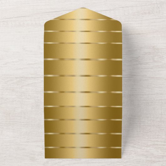 Chic gouden lint bruiloft all in one uitnodiging (Buitenkant)