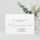Chic gouden nepschittering RSVP Kaartje (Staand voorkant)