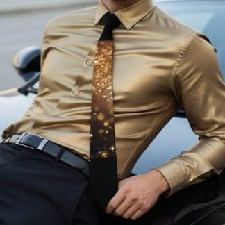 Chic gouden ombre sprankelende bruiloft stropdas