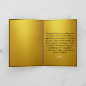 Chic Gouden Ouders Foto 50ste Verjaardag Kaart (Binnen)