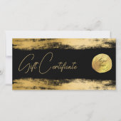 Chic gouden penseelstreek folie | Logo Cadeaubon (Voorkant)