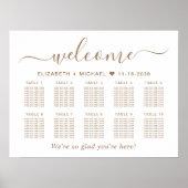 Chic gouden script 10 tafel bruiloft zitplaats cha poster (Voorkant)