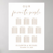 Chic gouden script 10 tafel bruiloft zitplaats cha poster (Voorkant)